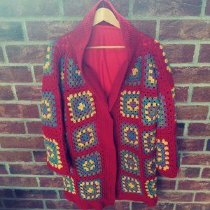 Handmade Granny Square Crochet Cardigan